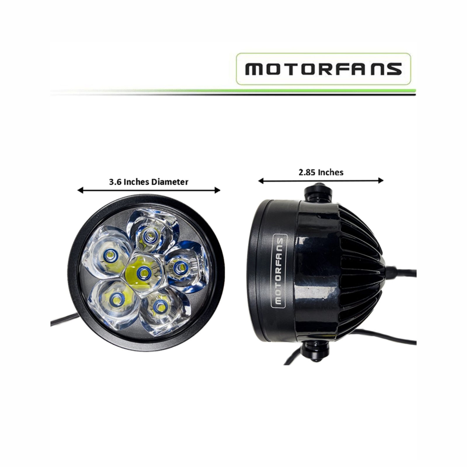 MOTORFANS L6R PRO | 100W (PAIR) FULLY DIMMABLE 6500K 10000LM COMBO BEAM LED AUXILIARY LAMP- HK370609 - Image 3