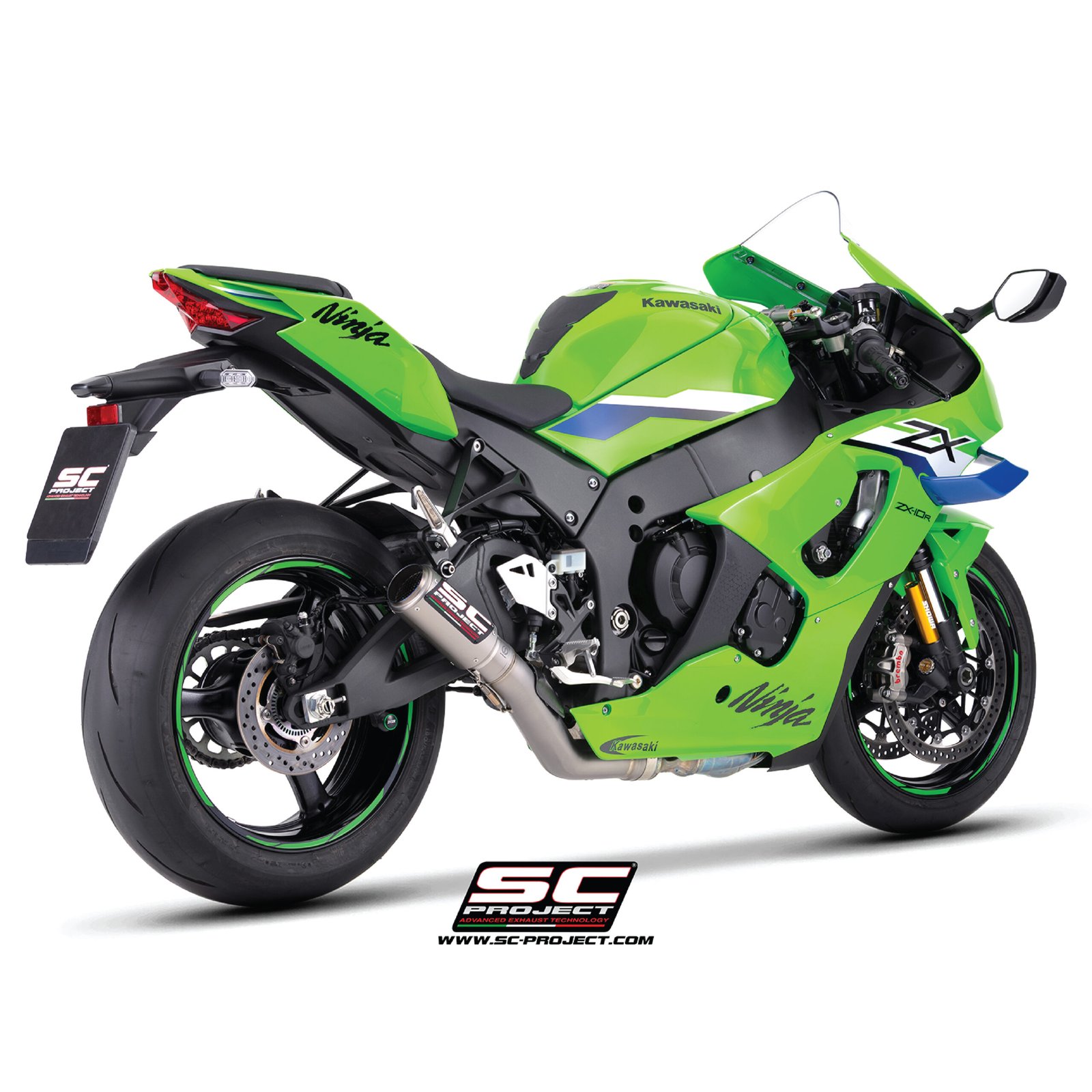 KAWASAKI NINJA ZX10R SC-PROJECT CRT (26+ TITANIUM SLIP-ON EXHAUST WITH DE-CAT LINK PIPE – K47A-DET36T - Image 2