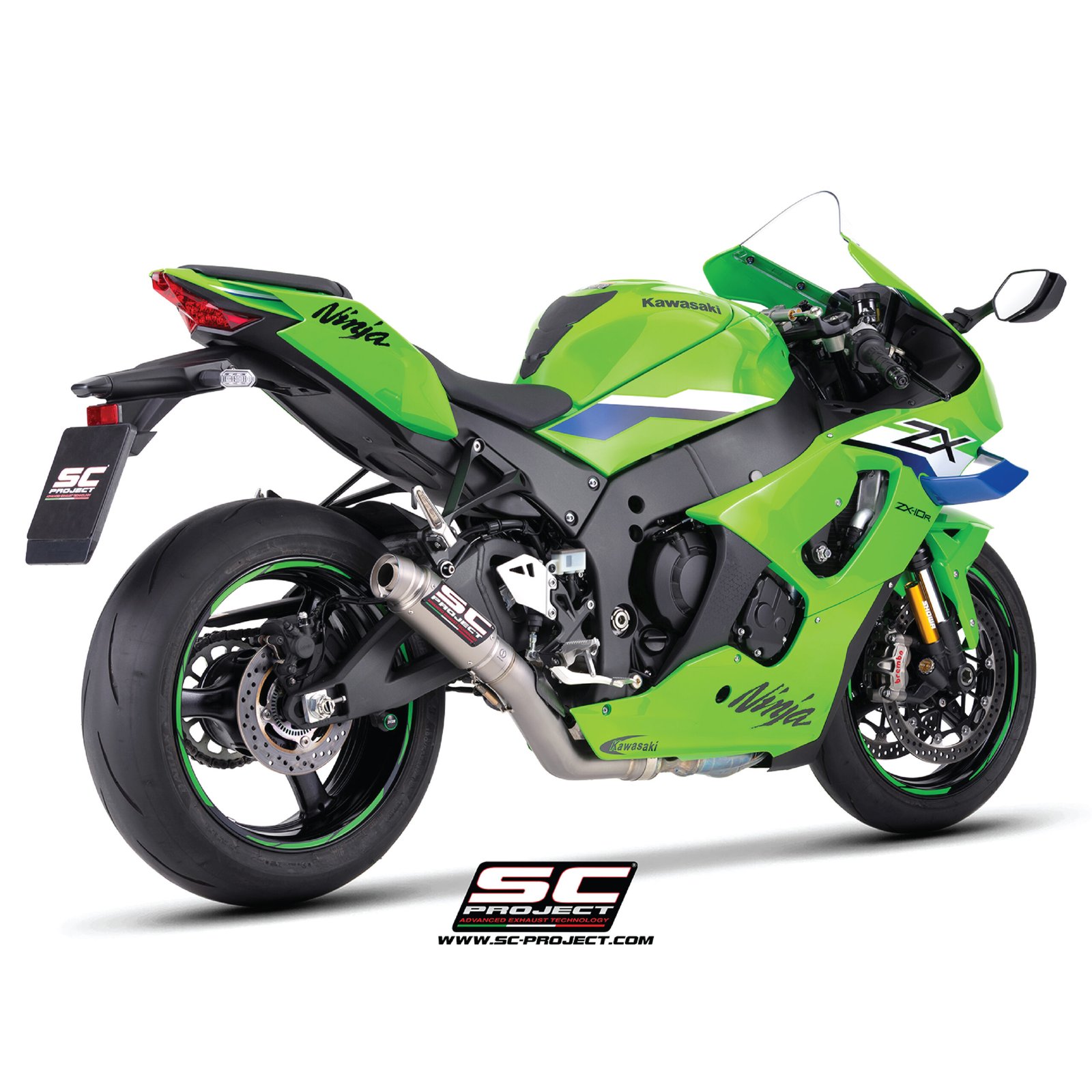KAWASAKI NINJA ZX10R SC-PROJECT GP70-R (26+ TITANIUM SLIP-ON EXHAUST WITH DE-CAT LINK PIPE – K47A-DET70T - Image 2